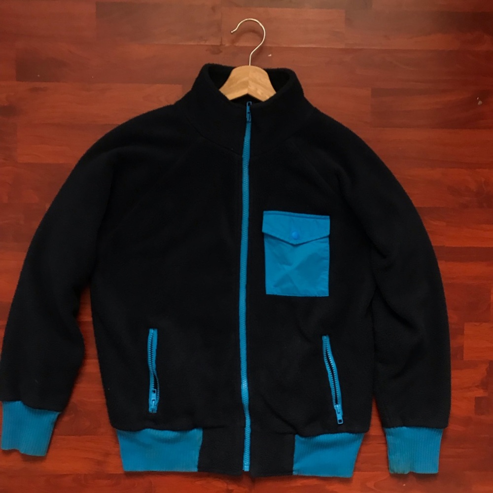 Boys dark blue Gap Sherpa coat with three pockets